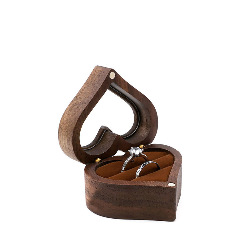 Personalized Jewelry Box made of black walnut Vintage Wooden box