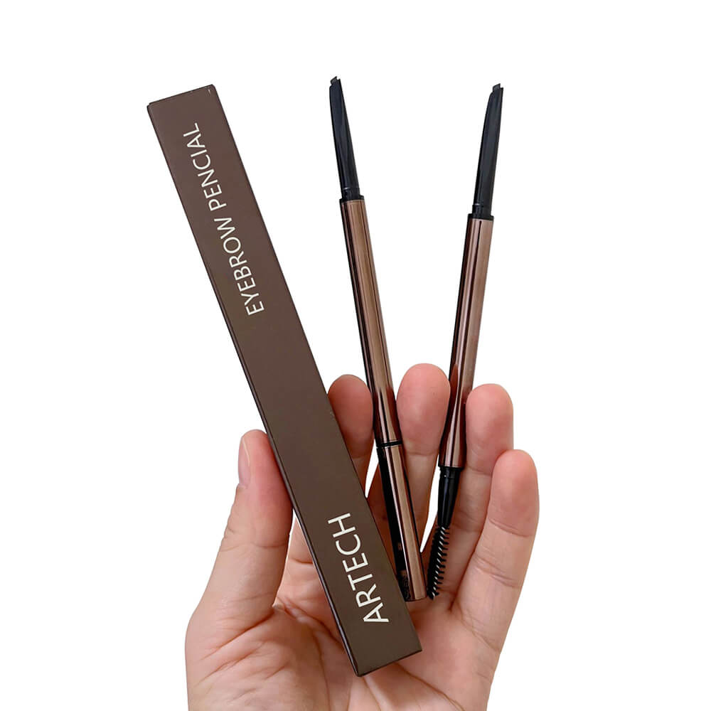 custom-brown-eyeliner-pencil-boxes slim eyebrow pencil boxes packaging in brown color